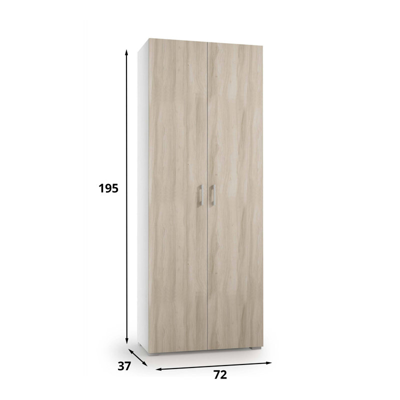 Gursewak 2 Door Manufactured Wood Wardrobe