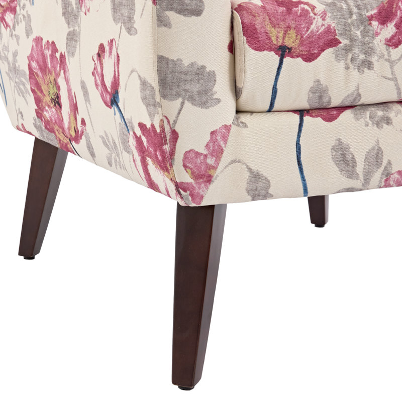 Fauteuil Jaqueze, Mélange de lin blanc à motif floral