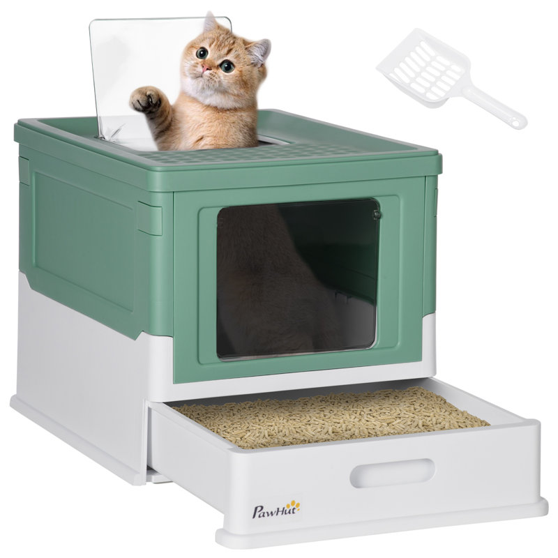 cker Murphy Pet™ Cat Litter Box, Top Entry Enclosed Kitty Litter Box With Scoop, Tray, Foldable Portable Kitten Litter Box Enclosure With Front Entry, Large Space