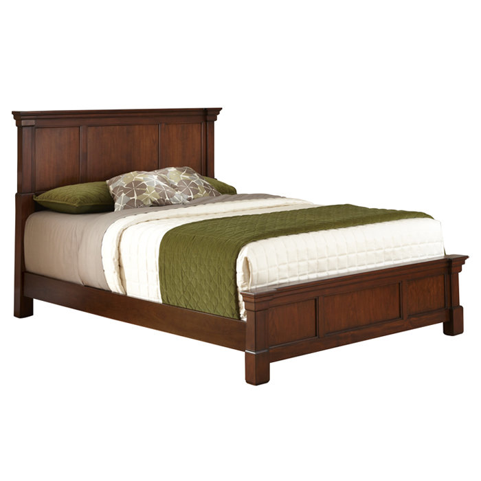 Solid Wood Standard Bed, Queen, Rustic Cherry
