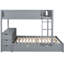 Lit superposé gris avec lit gigogne, bureau, prises de courant et rangement pour lit simple pratique - agencement confortable