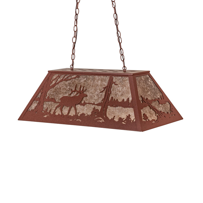 6 - Light Pendant, Rust, 44" H x 33" W x 17.25" D, Silver Mica