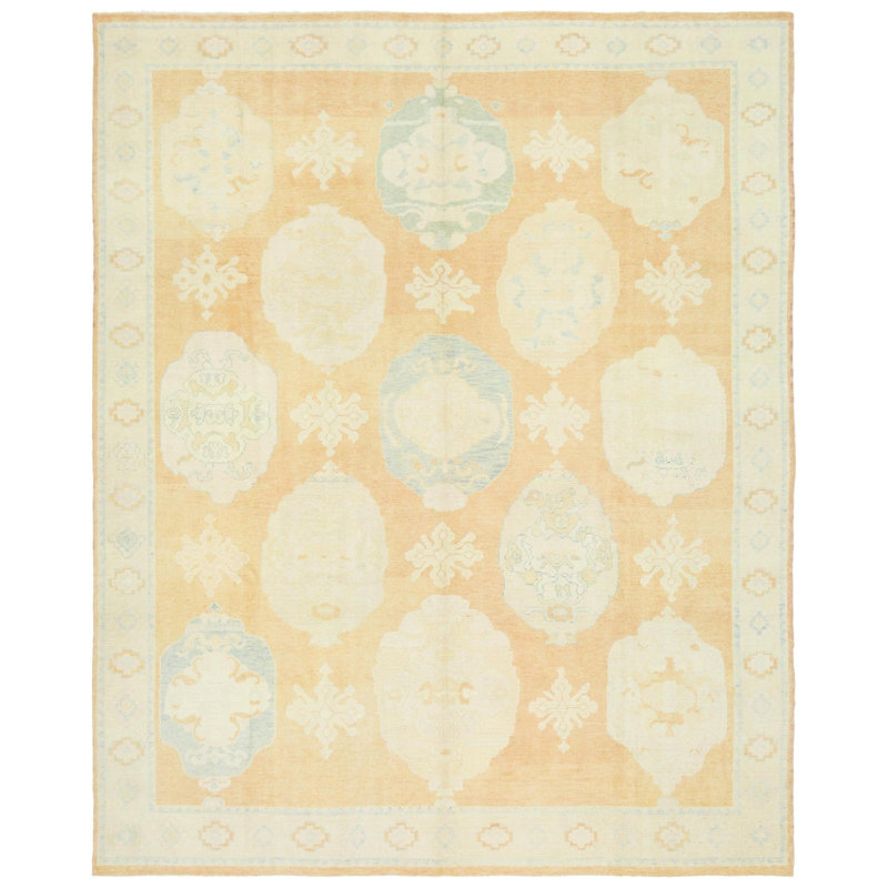 New Turkish Oushak Wool On Wool 9Ft11inx12ft3in Apricot