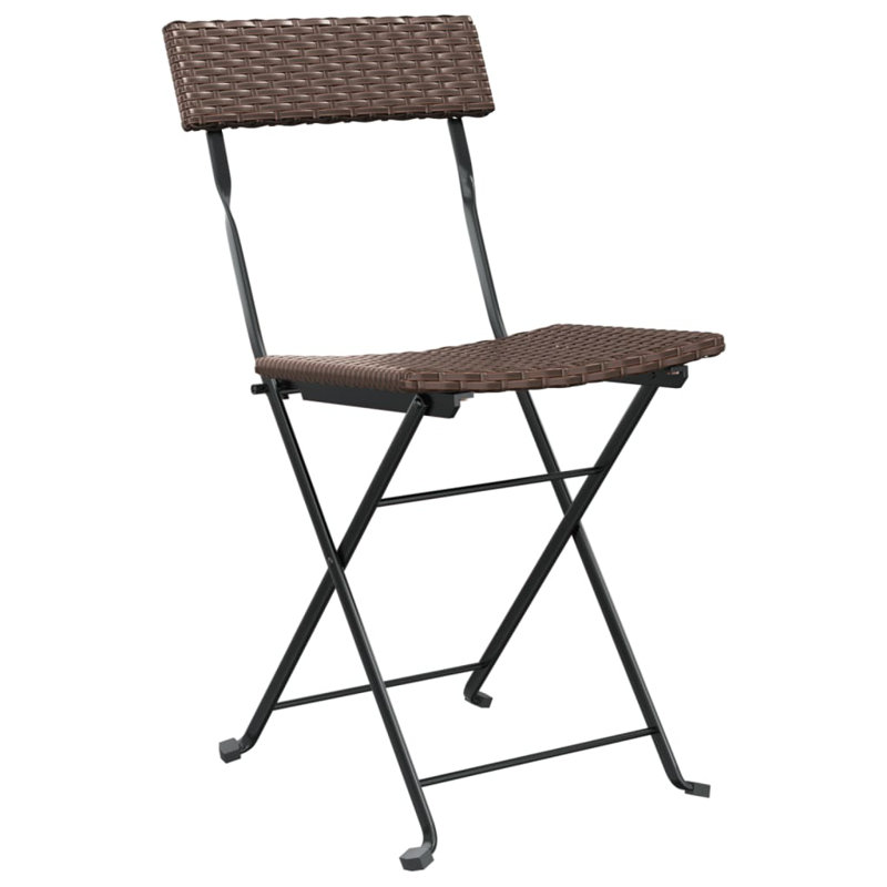 Loriah Folding Patio Dining Side Chair, Brown