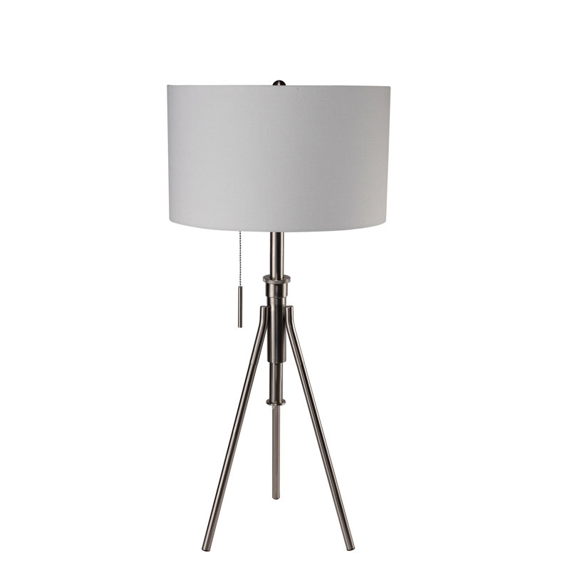 32-37"H Adjustable Tripod Table Lamp, Silver 