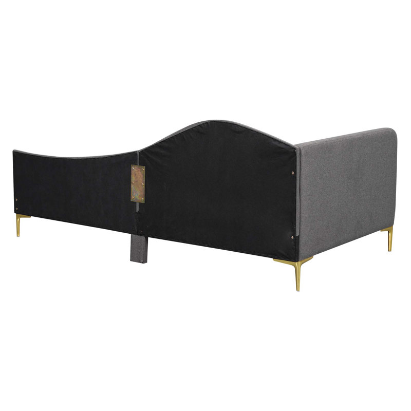 Upholstered Daybed With Headboard And Armrest,Support Legs