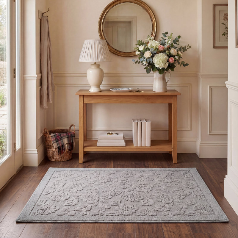 Laura Ashley Rosemoor Hi-Low Tufted Rugs, Gray, Rectangle 3' x 5'
