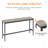 Long Bar Table Set With 3 PU Upholstered Bar Stools-1625489502