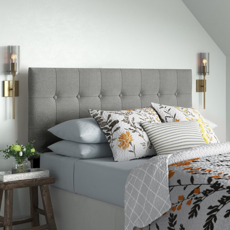 Tête de lit tapissier Richey, Gris, Grand