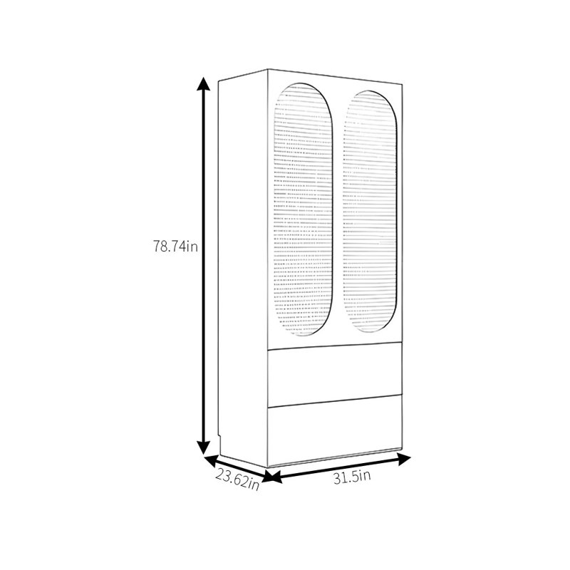Armoire classique en rotin tissé, H 78,74 po x l 31,5 po x P 23,62 po