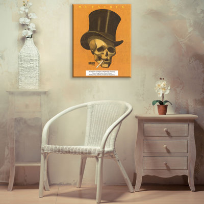 Skull with Cigarette by M.C.Escher Gallery Wrapped Canvas