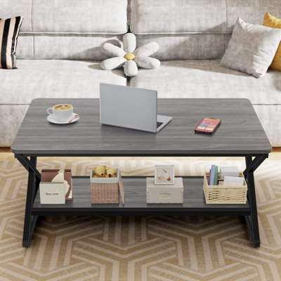 39" Rectangle Coffee Table Modern Center Table with Storage For Living Room