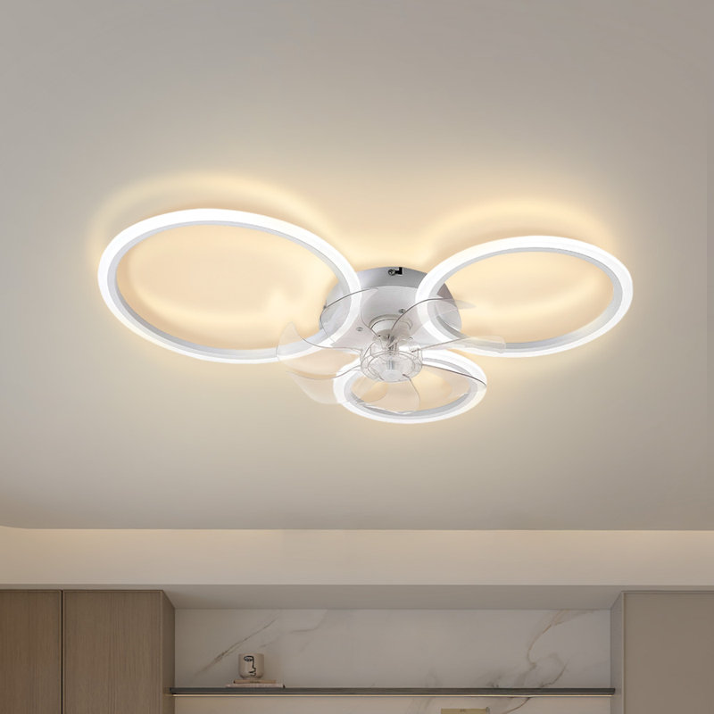 Ceiling Fan with LED Lights, White