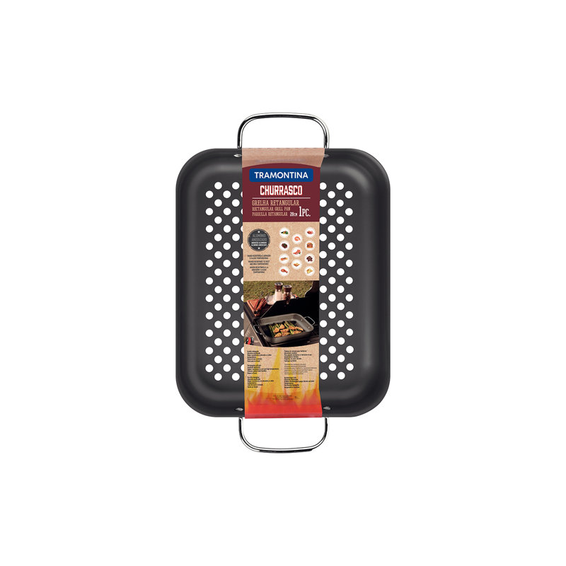 Tramontina Anodised Aluminium Rectangular Grill Pan 37.2 x 23.6 cm