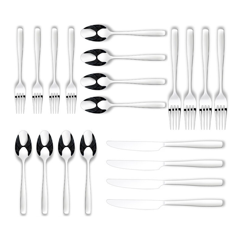Eloise 18/0 Silver Stainless Steel Flatware Set, Stainless