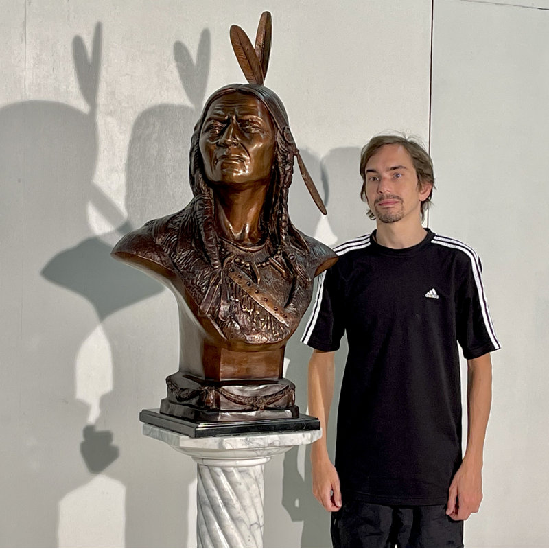 Sculpture buste indien en bronze
