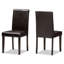 Ensemble de 2 chaises de salle à manger en similicuir brun foncé Amias Modern and Contemporary