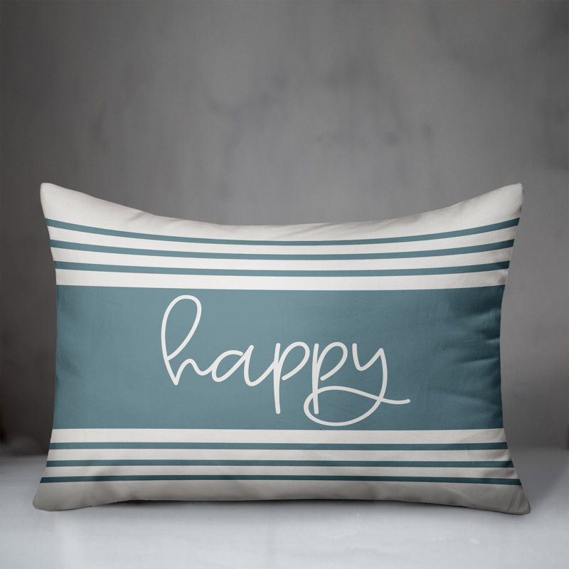  Housse et insert pour oreiller rectangulaire Happy