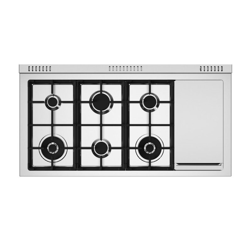 Master Series All-Gas Range 48" - 6 Burners + Electric Griddle - Gas Oven, Stainless Steel, Liquid Propane