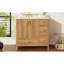 Meuble-lavabo de 36 po en bois avec 4 tiroirs, tablette réglable et fonction de fermeture en douceur pour une salle de bain efficace Cadre solide de 36 pouces, 2 portes, lavabo en céramique, poignées dorées élégantes, petit moyen idéal