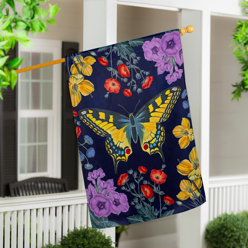 Drapeau de maison Butterfly Garden