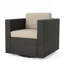 Chaise d'extérieur pivotante en rotin avec coussins-31228830