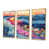 Toile avec cadre flottant or