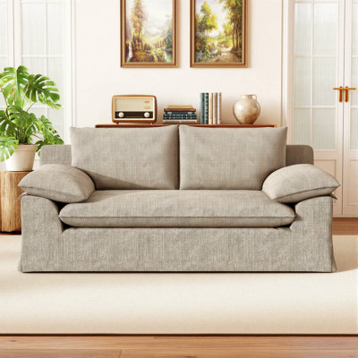 Upholstered 79 " Cotton Loveseat