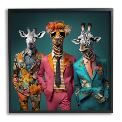 Wildlife in Formal Fashion Framed Giclee Art by Lazar Studio