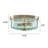 2-Light Dimmable Drum Flush Mount with Green Ribbed Glass Shade-469465022