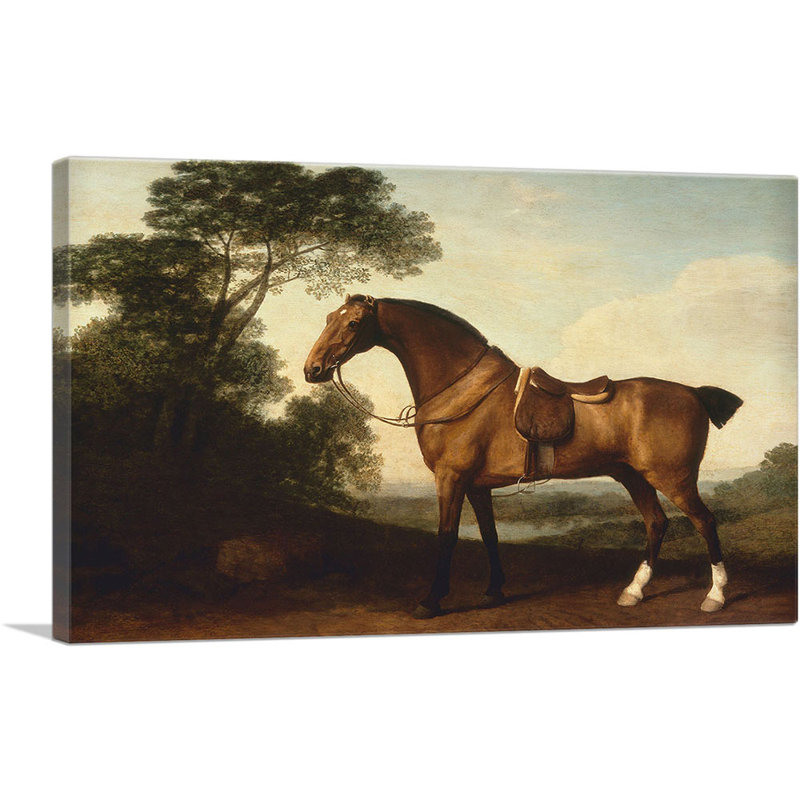 «A Saddled Bay Hunter» par George Stubbs, reproduction d'art sur toile tendue, H 18 po x l 26 po x P 0,75 po