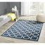Tapis bleu / beige en coton Arneshia-20794350