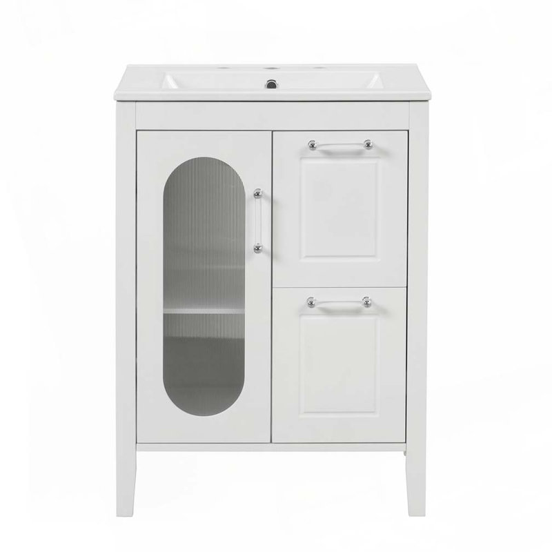 24" Bathroom Vanity with Sink, White