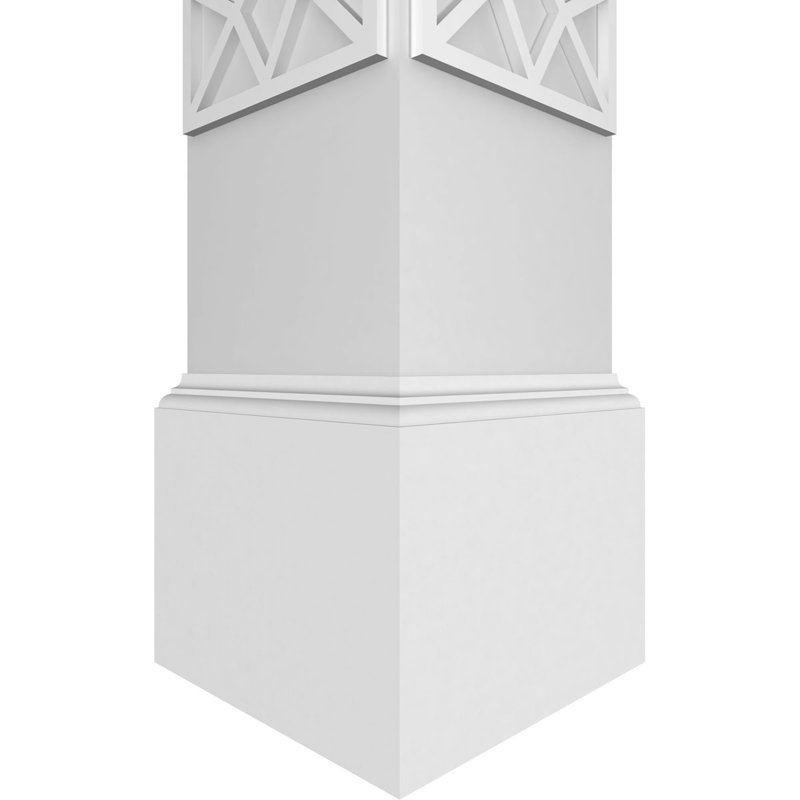 Colonne de mosaïque carrée non effilée Craftsman Classic avec mission Mission et base, H 108 po x l 7,62 po x P 7,62 po