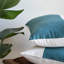 Jeté Boho bleu sarcelle et blanc-114397310-114397311
