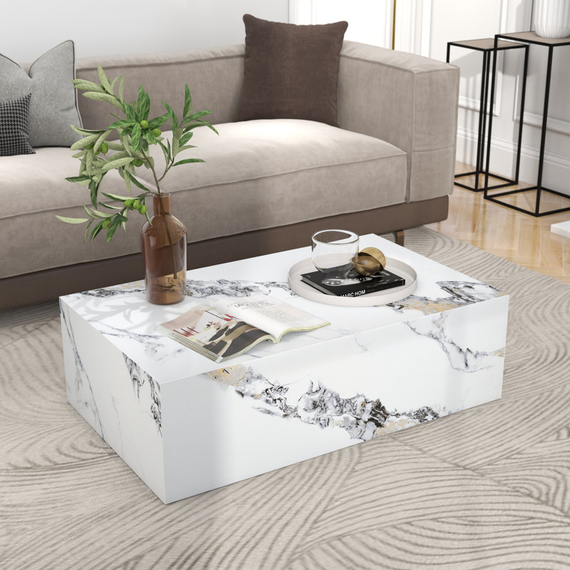 Grande table basse en bois aggloméré texturé Modern