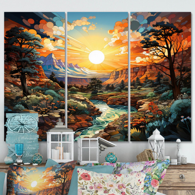 Canyon Luminosity Pointillism II Landscape & Nature Wall Decor on Metal