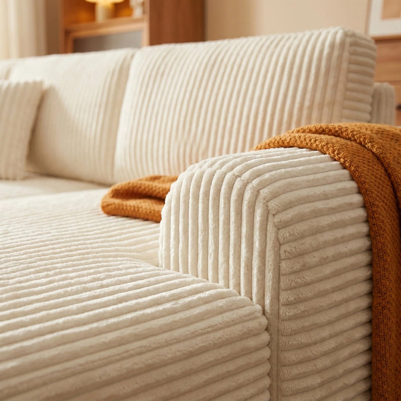 Brightlingsea sans os, Orienté à droite, Velours côtelé beige