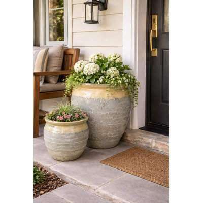 Magnus Water Jar Set Of 2 A,B - Cream Over Greystone