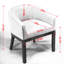 Chaise de salle à manger rembourrée de style Mid-Century avec accoudoirs, matériau principal en lin, structure en bois d'hévéa, accent de l 19 po pour le salon, ensemble simple, noir, conception épurée, - pièces en caoutchouc bruyantes, support en bois massif,