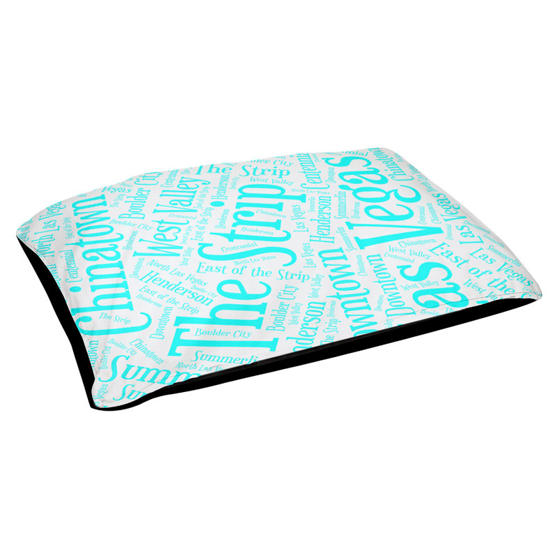 Coussin de chien « districts », Cyan, Grand (l 40 po x P 30 po x H 14 po), Las Vegas