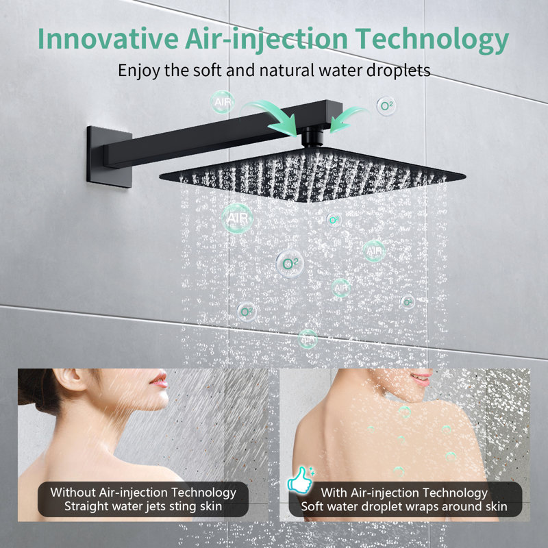 Push Button Shower System, Matte Black