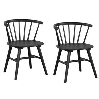 Yely Dining Chair Set Of 2, Spindle Back And Shaker Legs, Wood