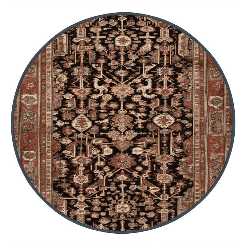 Tapis brun lavable à la machine, Rond 4 pi