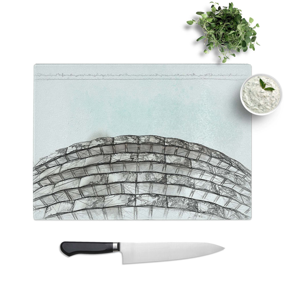Tempered Glass Architecture Sketch Vol.4 Chopping Board
