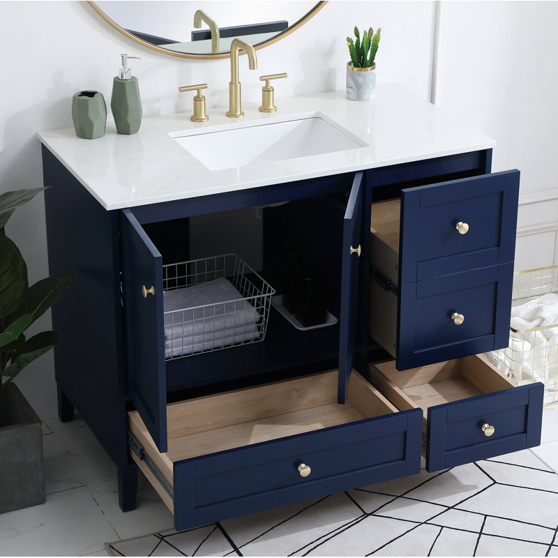 Ensemble de meuble-lavabo simple 42 po Selma, Bleu