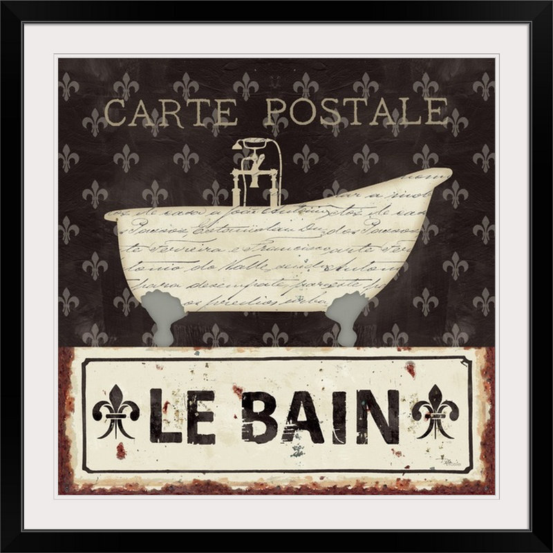 «bain vi, affiche rétro, H 24 po x l 24 po x P 1 po, Cadre noir