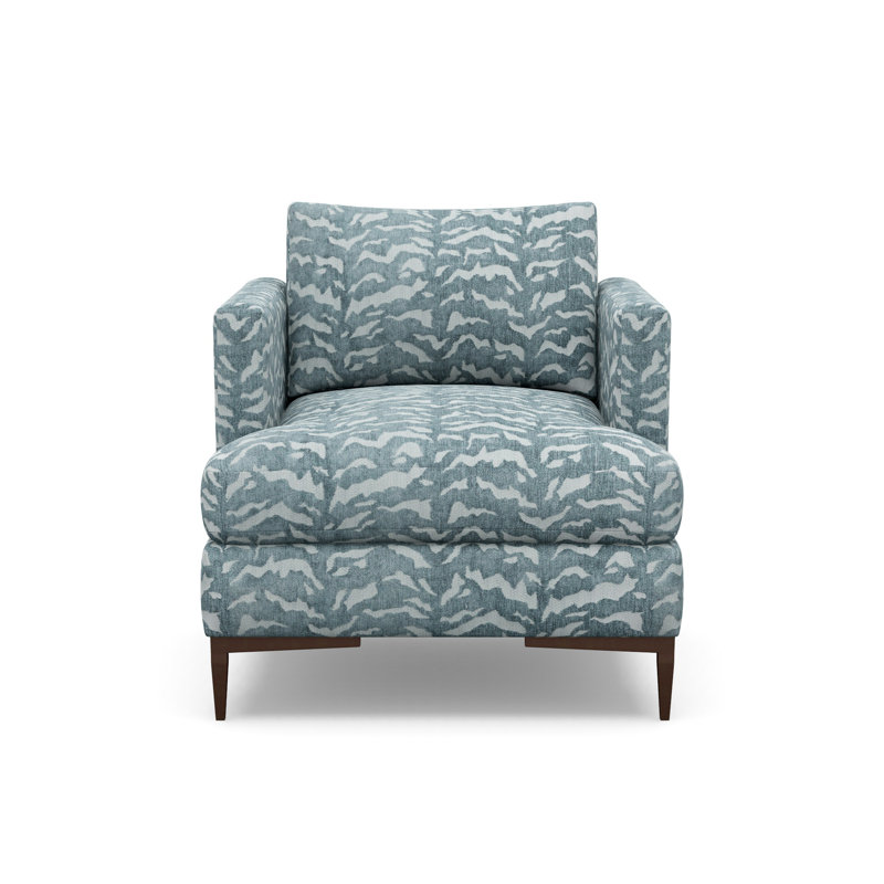 Fauteuil d'appoint Aiden, Bronze Antique, Tigre denim
