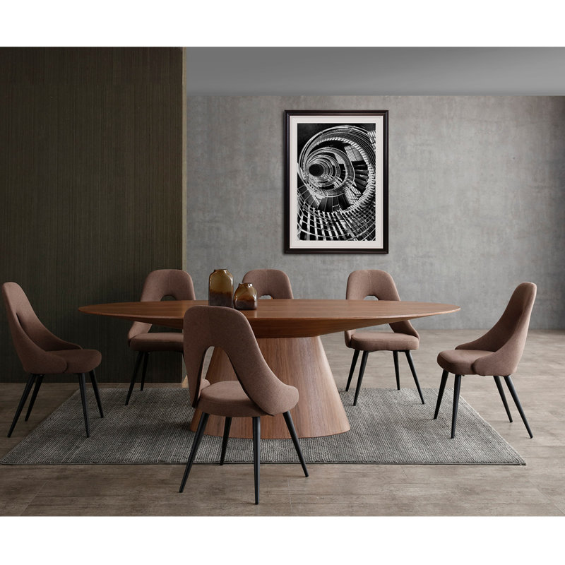 Contemporary Otago Walnut Oval Dining Table for Six
