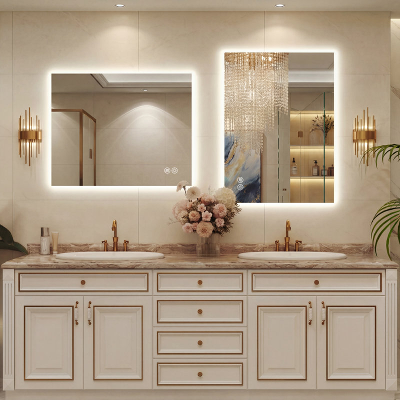 Lunara UL Certified Frameless Backlit LED Bathroom Vanity Mirror with 5mm Tempered Glass, 3-Color Temp, Dimmable, Anti-Fog